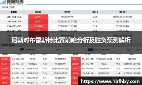 尼斯对布雷斯特比赛前瞻分析及胜负预测解析